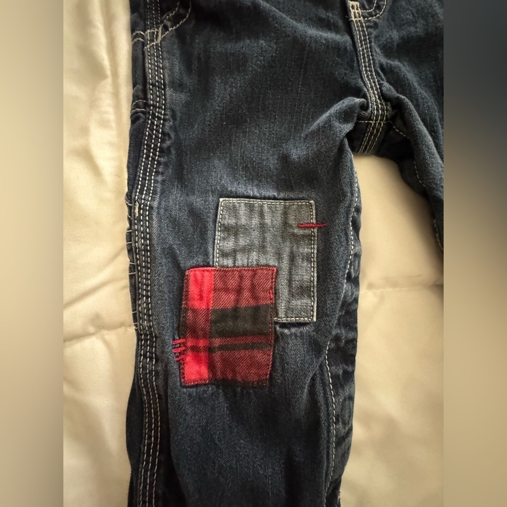OshKosh B'gosh Kids Overalls - Blue with Red Patches - Picture 5 of 10